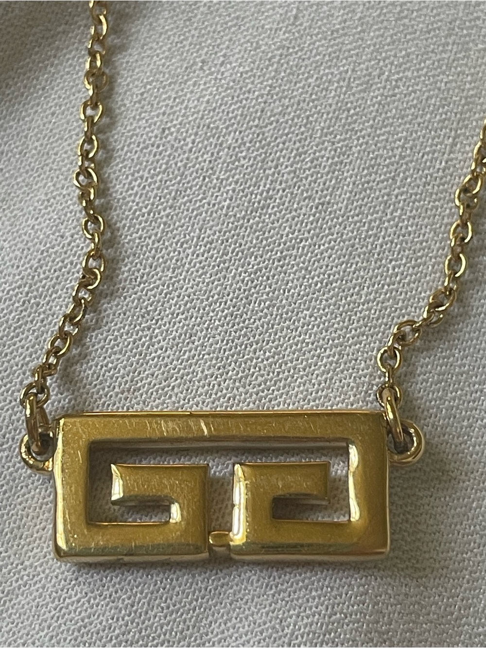 givenchy vintage Gold-Tone Geometric Bar Necklace - Women Jewelry